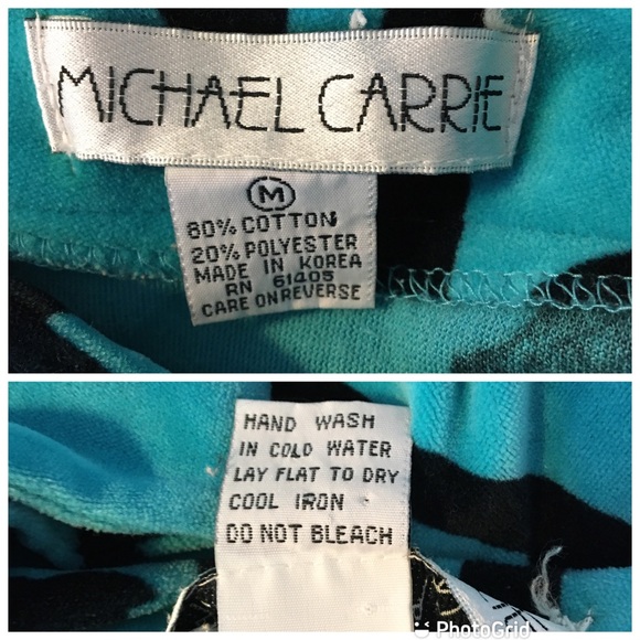 Vintage 80s Teal Black Velour Long Oversized Tunic - Picture 11 of 15